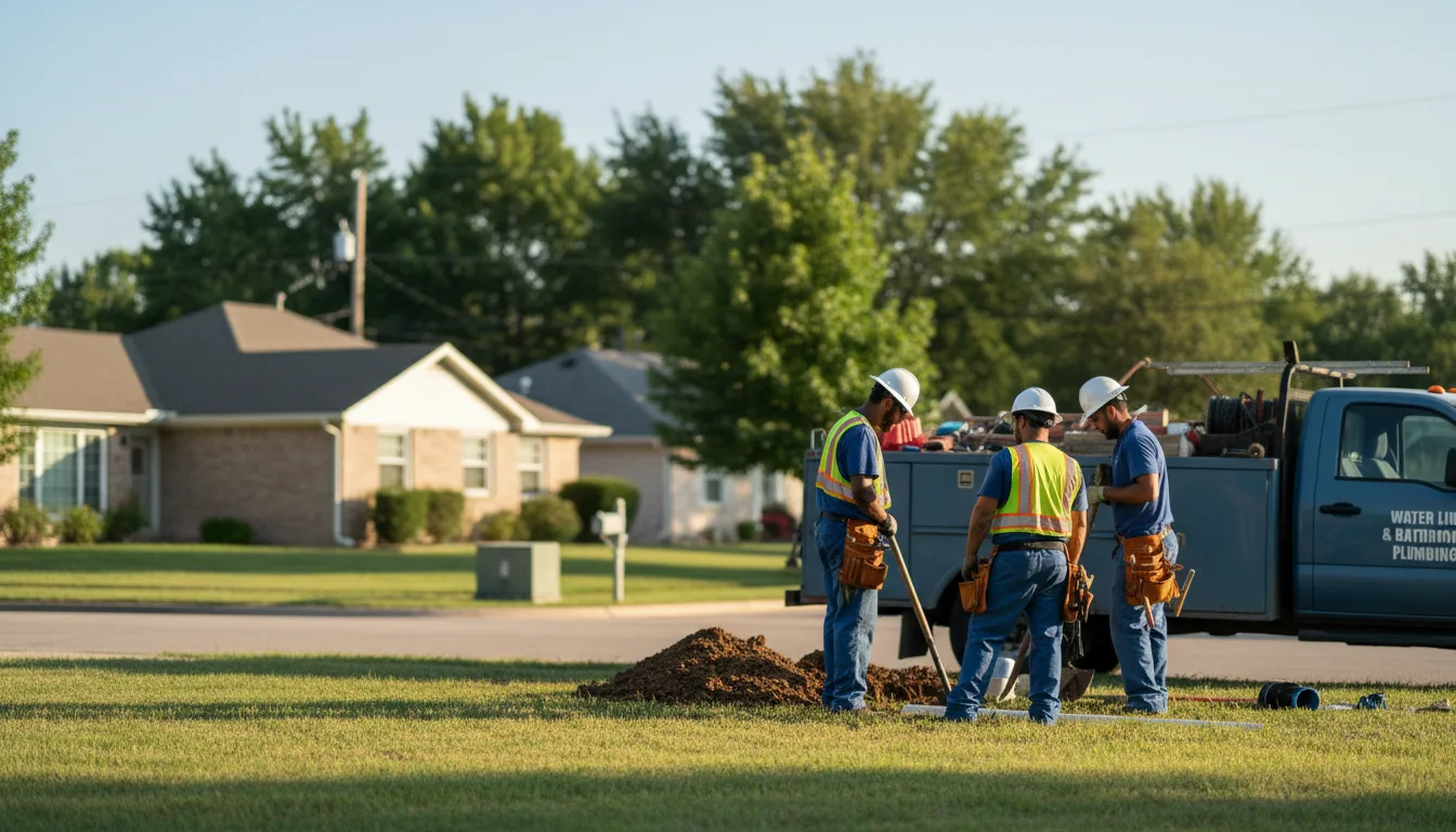 Residential water line and bathroom plumbing service in Farrar, MO